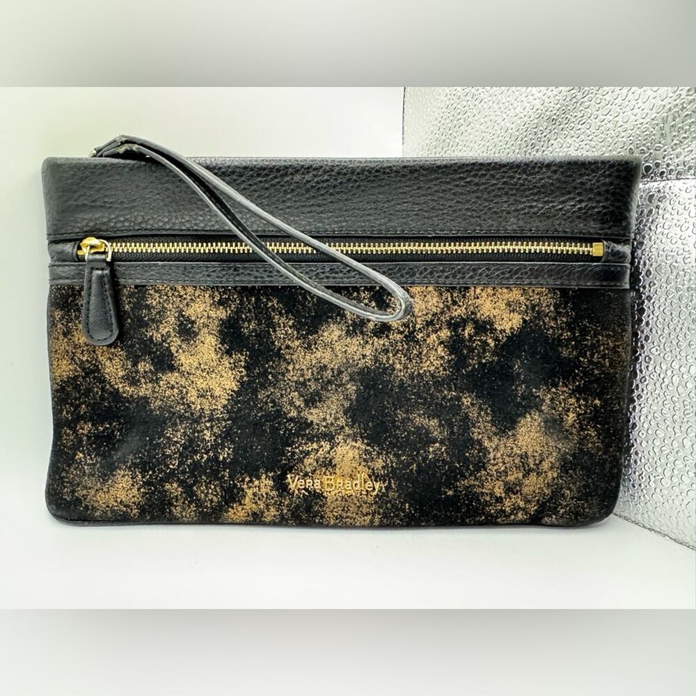 Wristlet / Vera Bradley Wristlet / Leather / Metallic Gold